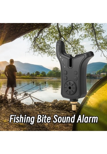 Artfulabode Zili Uyarı Tutma Siyah Ses Ses Led Isırma Isırma Işıklarla Göstergesi Elektronik Balık Alarmı Jh Siyah