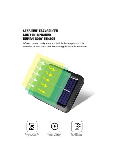 Hangfox Güneş Enerjili 56 Led Hareket Sensörlü Bahçe Ve Garaj Aydınlatma Lambası Çok Renkli