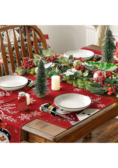 Noel Kış Masa Örtüleri 6 Adet, 12x18ın Noel Tatil Masa Örtüleri Diğer