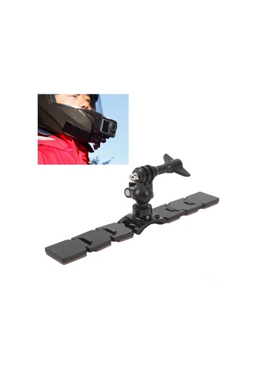 Padalink Motosiklet Kaskı Çene Tutucu, 3 Bölümden Ayrılabilir, 360 Derece Dönebilen, İki Yönlü Yapışkanlı Spor Kamera Tutucu Aksesuarı