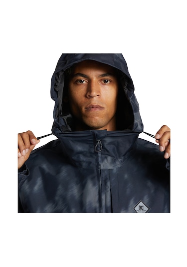 Dc Dc Basis Print Erkek Siyah Snowboard Ceketi Xkk
