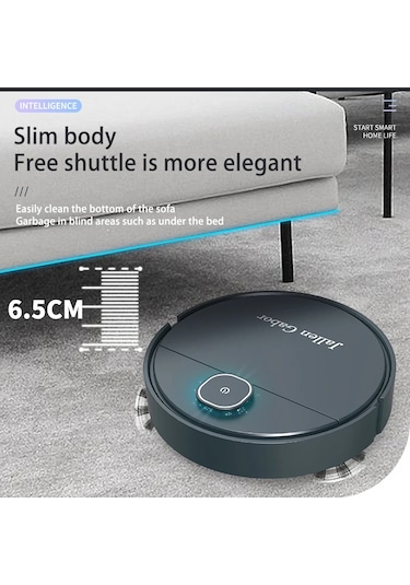 3'ü 1 Arada Akıllı Süpürme Robotu Ev Mini Süpürgesi Süpürme Ve Vakumlama Black Siyah
