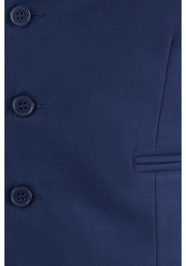 Y 102 Slim Fit Klasik Parlement Yelek Mavi