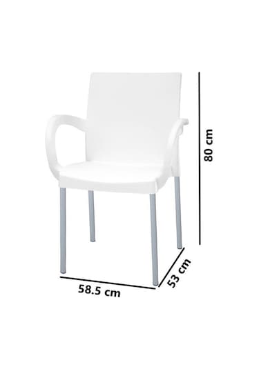 Omnipazar Mt-cf880 Mare Plastik Bahçe Balkon Koltuk Sandalye 4'lü Set Beyaz