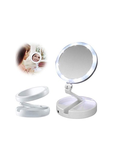 Interstech 10X Katlanabilir Usb Destekli Led Işıklı Makyaj Aynası