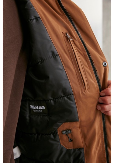 Gerardo Erkek Çok Kalın Su Ve Rüzgar Geçirmez Içi Astarlı Kapşonlu Outdoor Dış Giyim Taba Mont