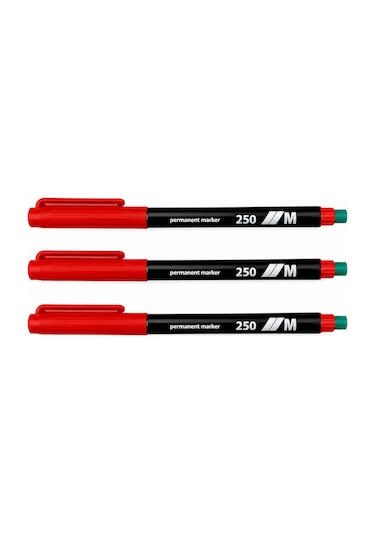 Asetat Cd Kalemi Kırmızı M Kalın Uç 3 Adet