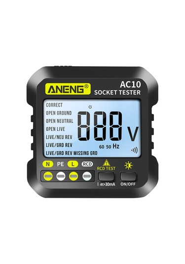 Ximistore9 Aneng Ac10 Avrupa Tipi Prizi Test Cihazı - Polarite Ve Faz Kontrol Cihazı Pil Dahil Değil
