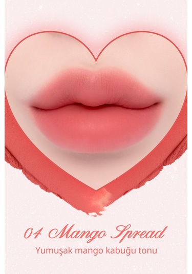 Dasique Kalp Tasarımlı Yoğun Pigmentli Köpük Yapılı Kadife Bitiş Sunan Ruj Souffle Color Pot 04 Mango Spread 04 Mango Spread