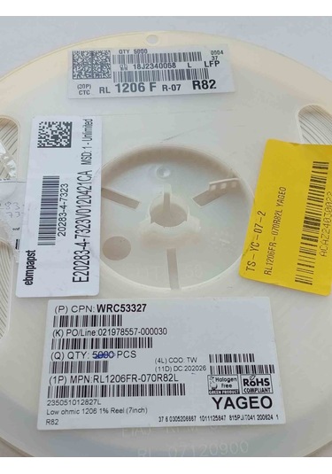 Rl1206fr-070r82l Yageo 1206 820m Ohms 1% 500 Adet