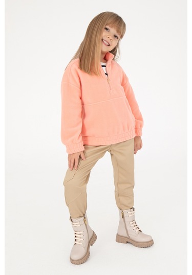 U.s. Polo Assn. Kız Çocuk Somon Sweatshirt 50298983-vr047 Somon