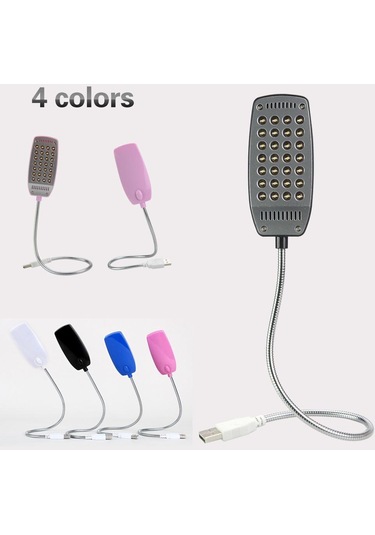 Pembe Meetoo 28 Leds Okuma Lambası Led Usb Esnek 4 Renk Dizüstü Pc Bilgisayar İçin 1 Adet
