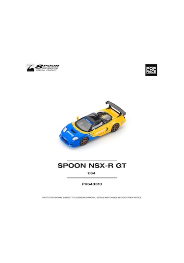 Pop Race Honda Nsx-r Gt Spoon Sports 1:64 Diecast Model Araba Pr640310 Sarı