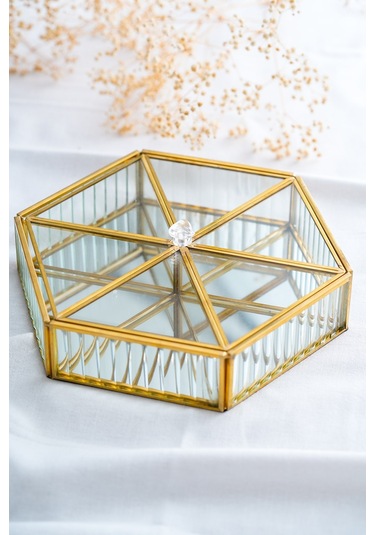 Acar Cam Şeker Kutusu Gold