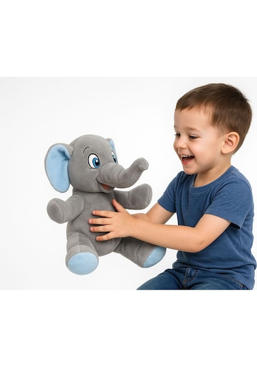 Sevimli Hayvanlar Peluş Oyuncak Hediyelik Uyku Arkadaşı 45 Cm Gri