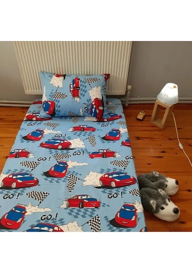 Tek Kişilik Lastikli Fitted Çarşaf Takımı Araba