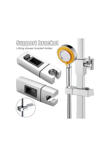 Primepickings C Yenı Duş Aksesuarları Duş Başlığı Tutucu Braketi Raf Ayarlanabilir Yedek Braket Banyo Sü 2 Katlı Gri