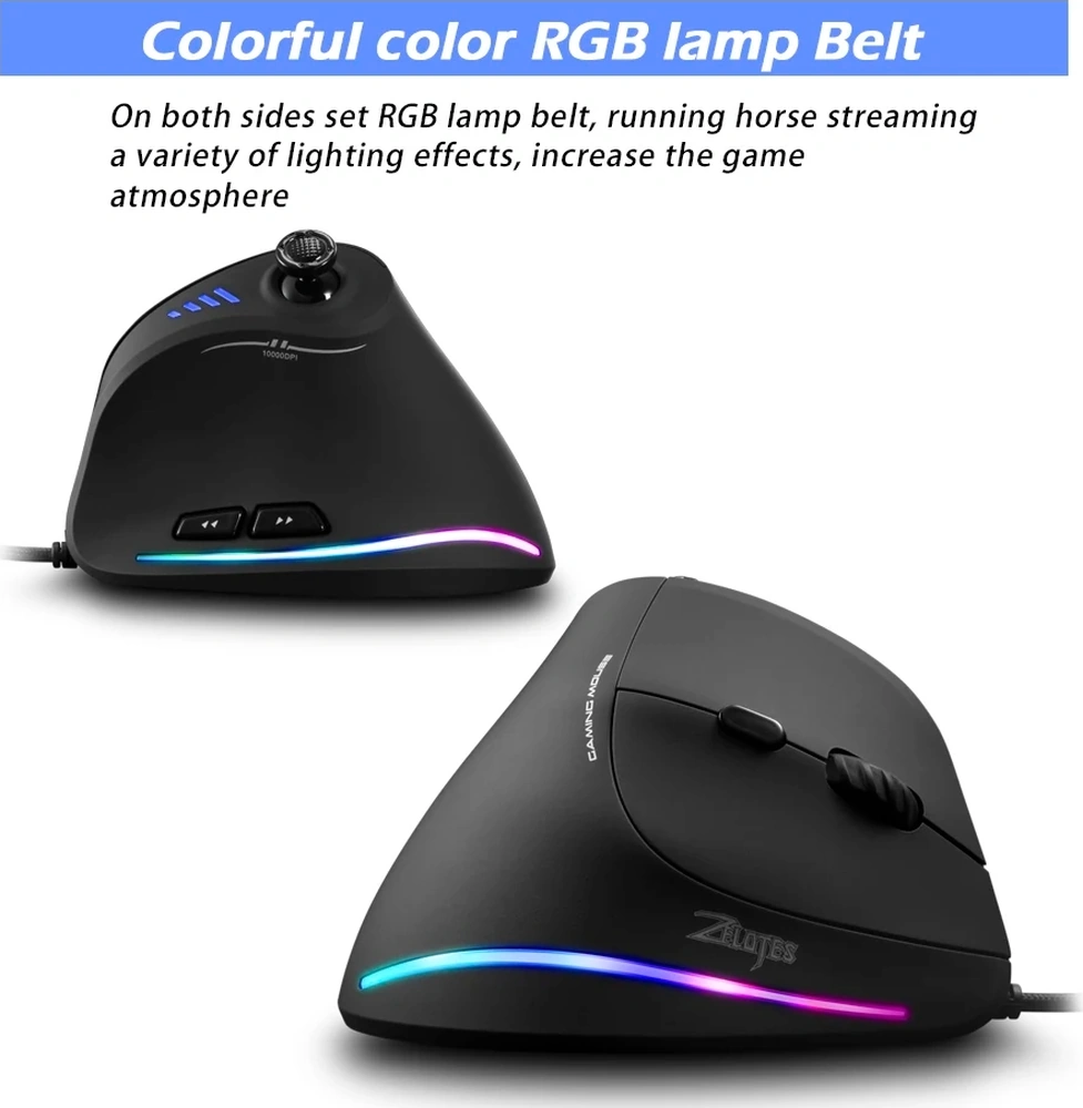 Sones Zelotes C18 11 Tuşlu Rgb Dikey Tutuşlu Ergonomik Joystick Programlama Oyun Kablolu Fare Diğer