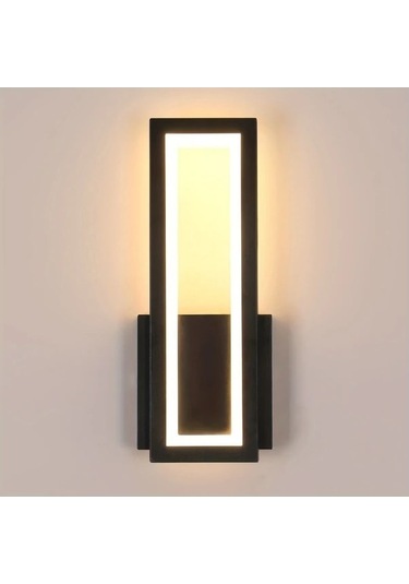 Fastbuy Modern Led Duvar Lambası Siyah Akrilik İç Aydınlatma 3000k Sıcak Beyaz Yatak Oturma Odası Siyah Siyah
