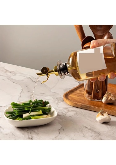 1 Adet Cam Zeytinyağı Dağıtıcı Şişe Baharat Şişesi Sirke Şişesi Şeffaf