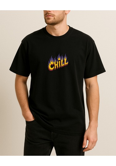 Hugo Boss Chill Baskılı T-shirt Siyah