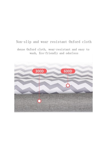 Novahub Bebek Yatağı Asılı Çanta, Gri Beyaz Dalga Desen, Pratik Saklama Çantası Çok Renkli