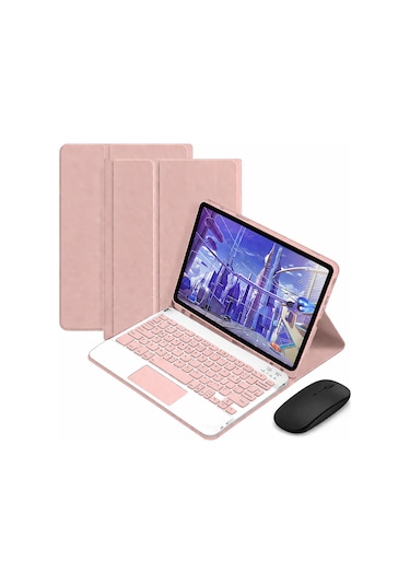 Microcase Xiaomi Poco Pad M1 12.1 İnch Tablet Uyumlu Bluetooth Touchpad Klavye+bluetooth Mouse+standlı Kılıf-bkk7
