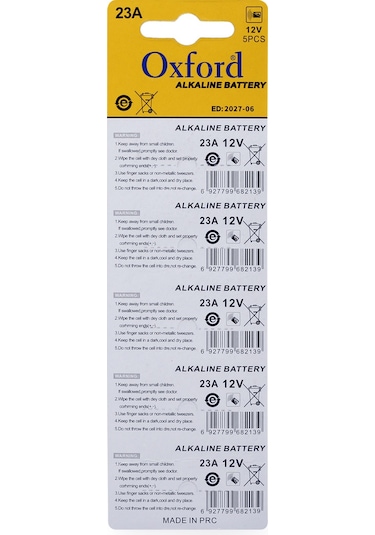 Oxford 23A MN23 V23A V23GA 12 Volt Alkalin Pil 5’li Paket