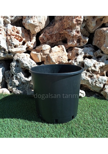 15 Adet 14 Lt Siyah Yuvarlak Üretim Saksı Fide Saksı Çiçek Saksı