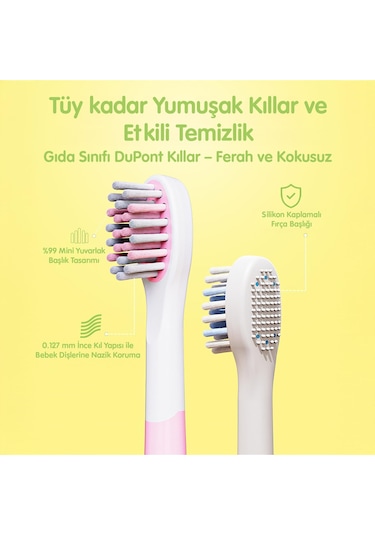 Npo Nicefeel X500 39600vps Şarjlı Sonic Çocuk Diş Fırçası-pembe