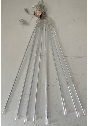 Sekizgen Led 8'li Günışığı Eklenebilir Meteor Yağmur Tüp Led Işık Dekoratif Ve Yılbaşı Aydınlatma Günışığı