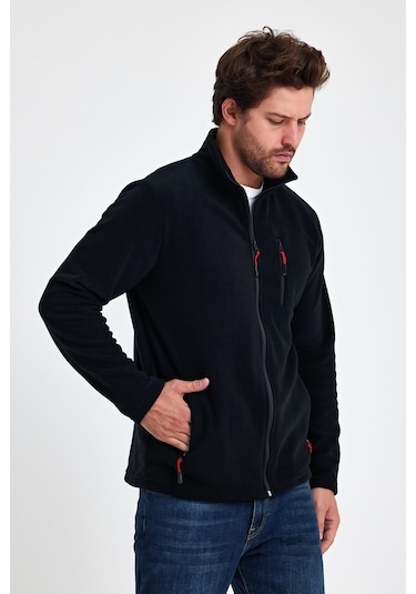 Monox Erkek Outdoor Fermuarlı Polar Ceket Siyah