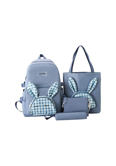 Goldenqian Öğrenci Sırt Çantası Dört Parçalı Set 22ooıv Açık Mavi