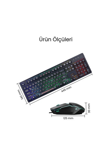 C-66 Rgb Led Işıklı Kablolu Chocolate Klavye + Mouse Set Diğer