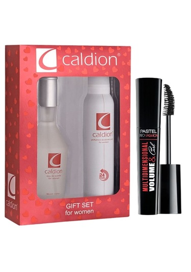 Caldion Kadın Parfüm EDT 100 ML + Sprey Deodorant 150 ML + Pastel Volume&Curl Maskara