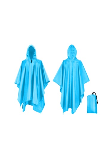 Vkemall Dış Mekan 4-in-1 Yağmurluk: Çadır Tarp, Piknik Battaniyesi, Güneş Barınırı - Su Geçirmez, Kırılmaya Dayanıklı 210t Poliester Açık Mavi Açık Mavi
