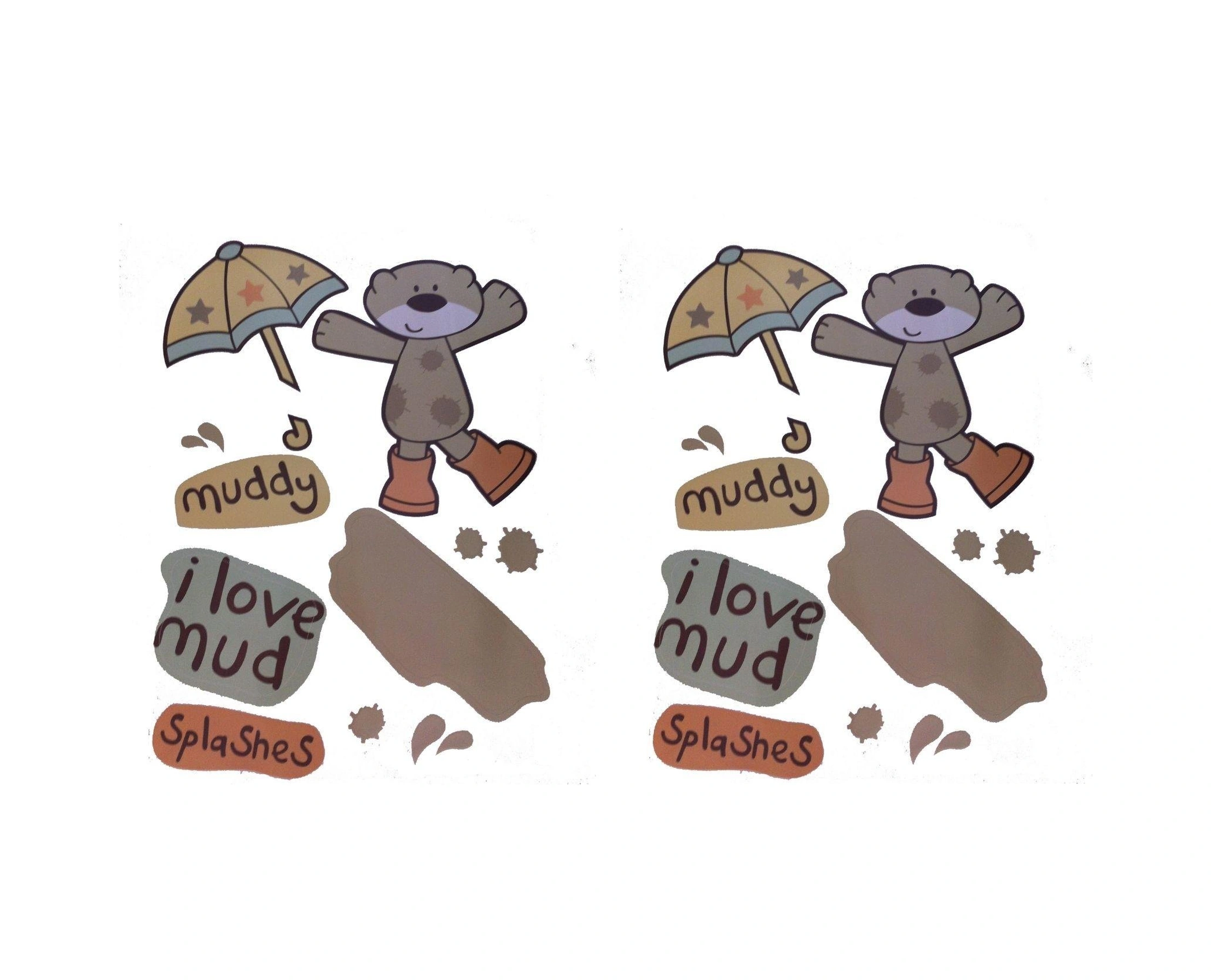 2 Adet Defter Sticker,laptop Sticker Sevimli Ayı Desenli Pvc 70x50x0,5cm