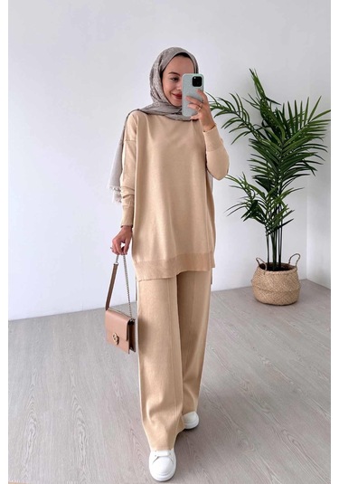 Kahijab Işıltılı Merserize Takım - Sütlü Kahve Sütlü Kahve