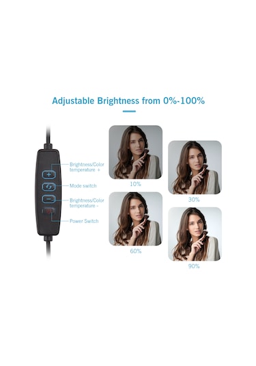 Andoer Masaüstü Fotoğrafçılığı 15w Led Video Işık Seti Siyah 2 Paket Siyah