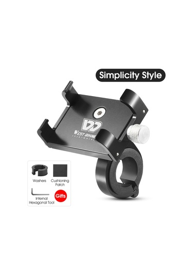 Springsun Alüminyum Bisiklet Telefon Tutucu - Akıllı Titreşim Önleyici Evrensel Navigasyon Askısı Siyah