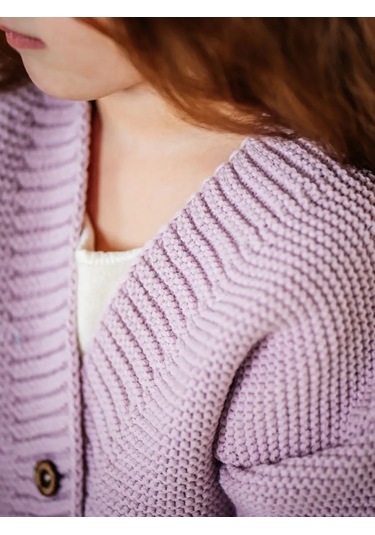 Aishah Kids Kız Çocuk İçin Örgü Sonbahar Kazağı 137624184 Leylak