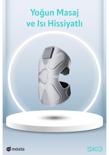 Skg W3 Pro Diz-Omuz-Dirsek Masaj Aleti, Termoterapi-Isı Terapisi, Eklem Isıtmalı Dizlik Gri