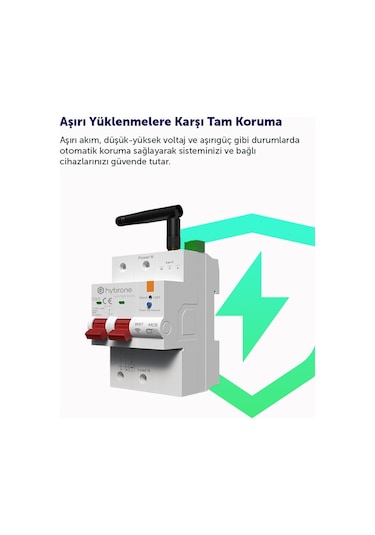 Akıllı Wi-fi C Tipi 63a 2p Otomatik Sigorta - Akım Koruma Rölesi