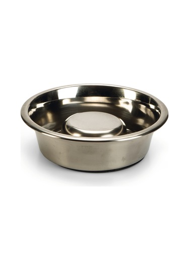 Beeztees Köpek Yavaş Besleme Mama Kabı, Paslanmaz Çelik, 16cm