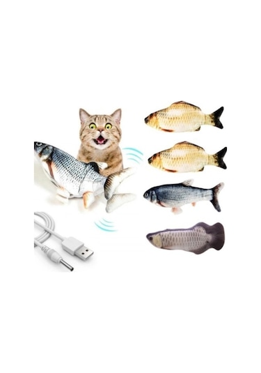 Yusa Stores Hareketli Balık Kedi Oyuncağı Şarjlı