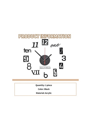 Gatherco Kendin Yap Duvar Saati - Modern 3d Aynalı Duvar Saati Dekoru, Roma Rakamlı Saat - Duvar Sticker Saati Ev Odası Dekoru Siyah Diğer
