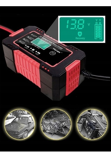 Novahub Trading Şarj Pil Motosiklet Kırmızı Cihazı Araba Akıllı 6a 12v - Em