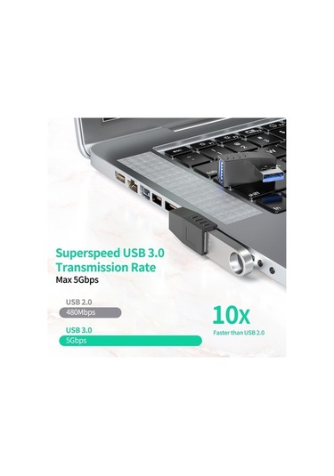 Rogfer Enkay Usb 3.0 Adaptör 90 Derece Açı Erkek - Dişi Combo Coupler Genişletici Konnektör, Açı: Yatay Sol Sağ - Diğer