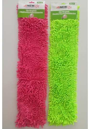 Newlife 2 Adet Nemli Ve Kuru Makarna Mop Ucu Mikrofiber Paspas Yedeği 60 Cm