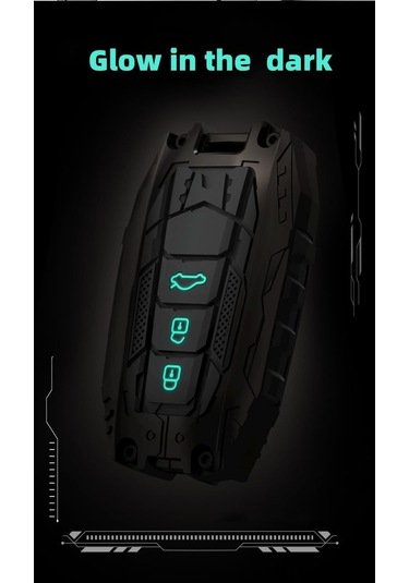 Honmex Toyota Anahtar Koruması Metal Ağır Duty - Siyah Vakum B Tipi 3 Tuşlu, Çember Kanca Ve Tekli Paket İçerir